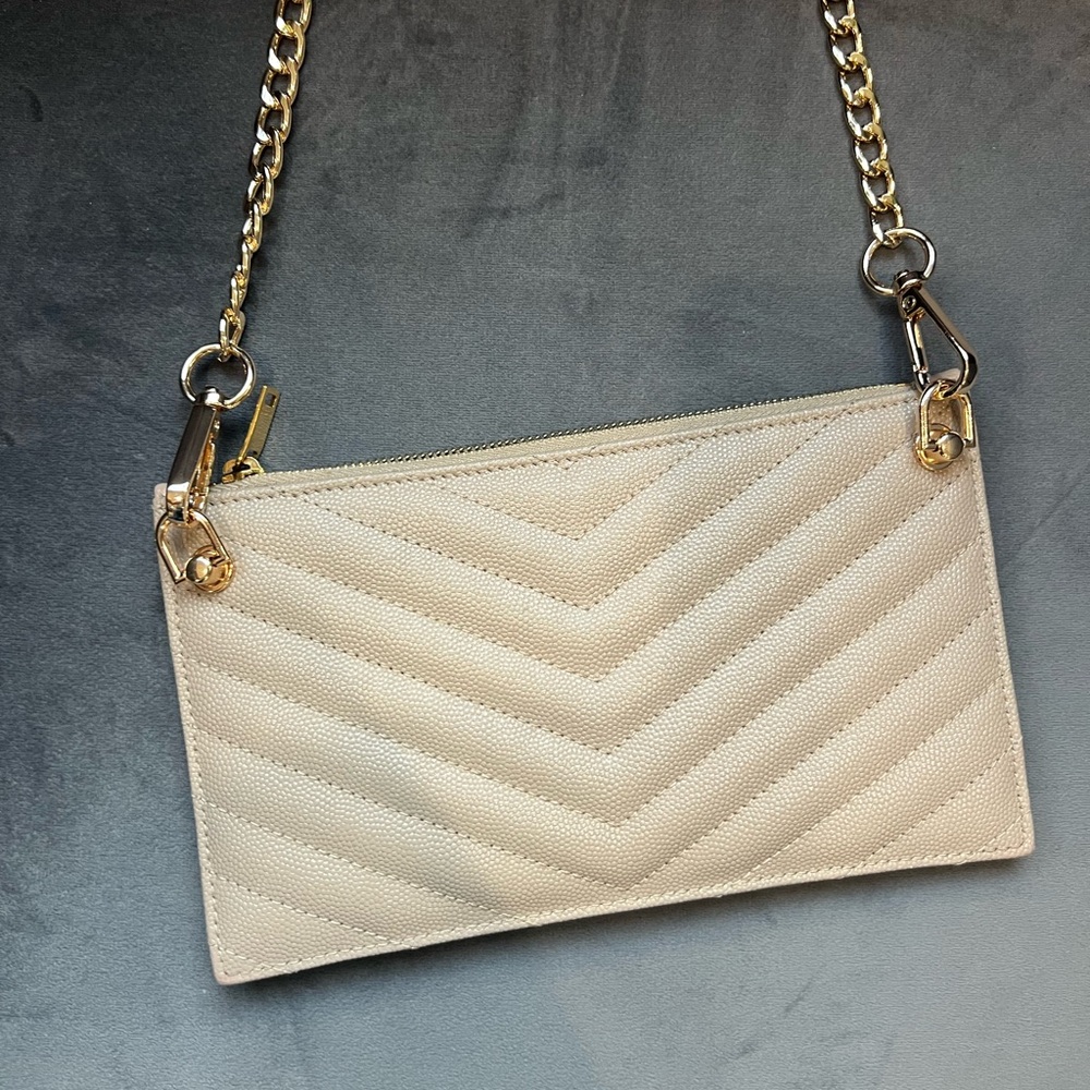 Beige YSL monogram clutch / crossbody bag - Picture 9 of 11